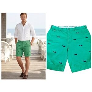Polo Ralph Lauren Whale Embroidered Chino Shorts Mens Size 36 Green Classic Fit
